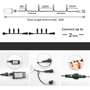 Luzes de Fadas Natalinas IP65 - Encanto e Magia em 50m
